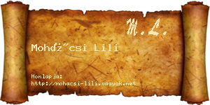 Mohácsi Lili névjegykártya