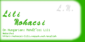 lili mohacsi business card